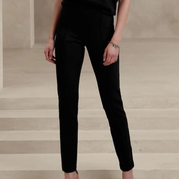 BANANA REPUBLIC Skinny Stretch Ponte Pant, Black, Size Small - Picture 3 of 9